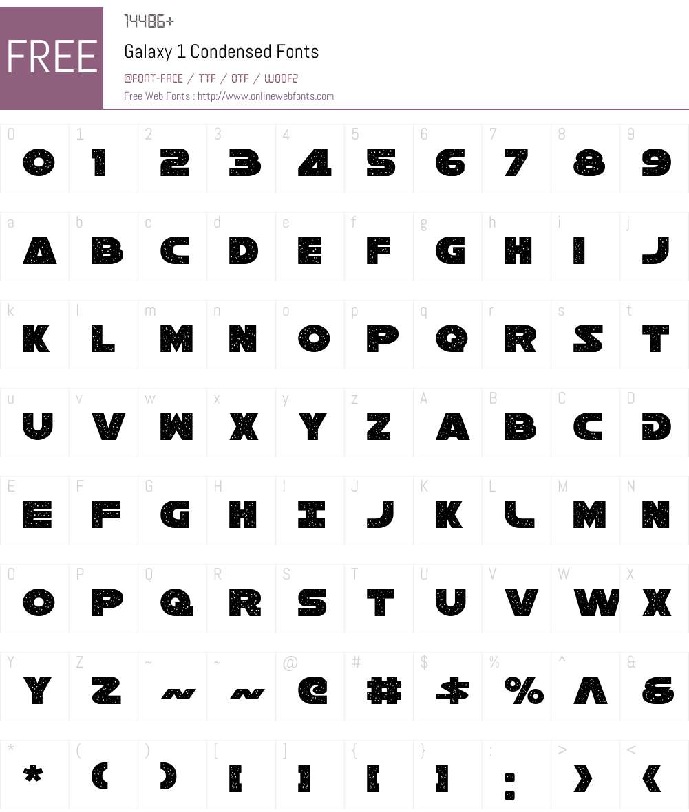 Galaxy 1 Condensed Font Screenshots