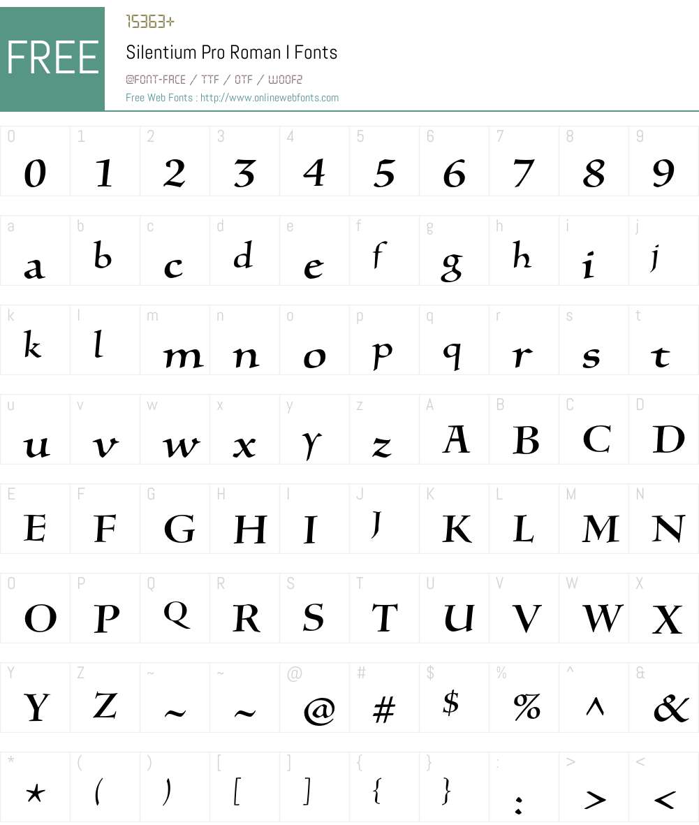 Silentium Pro Font Screenshots