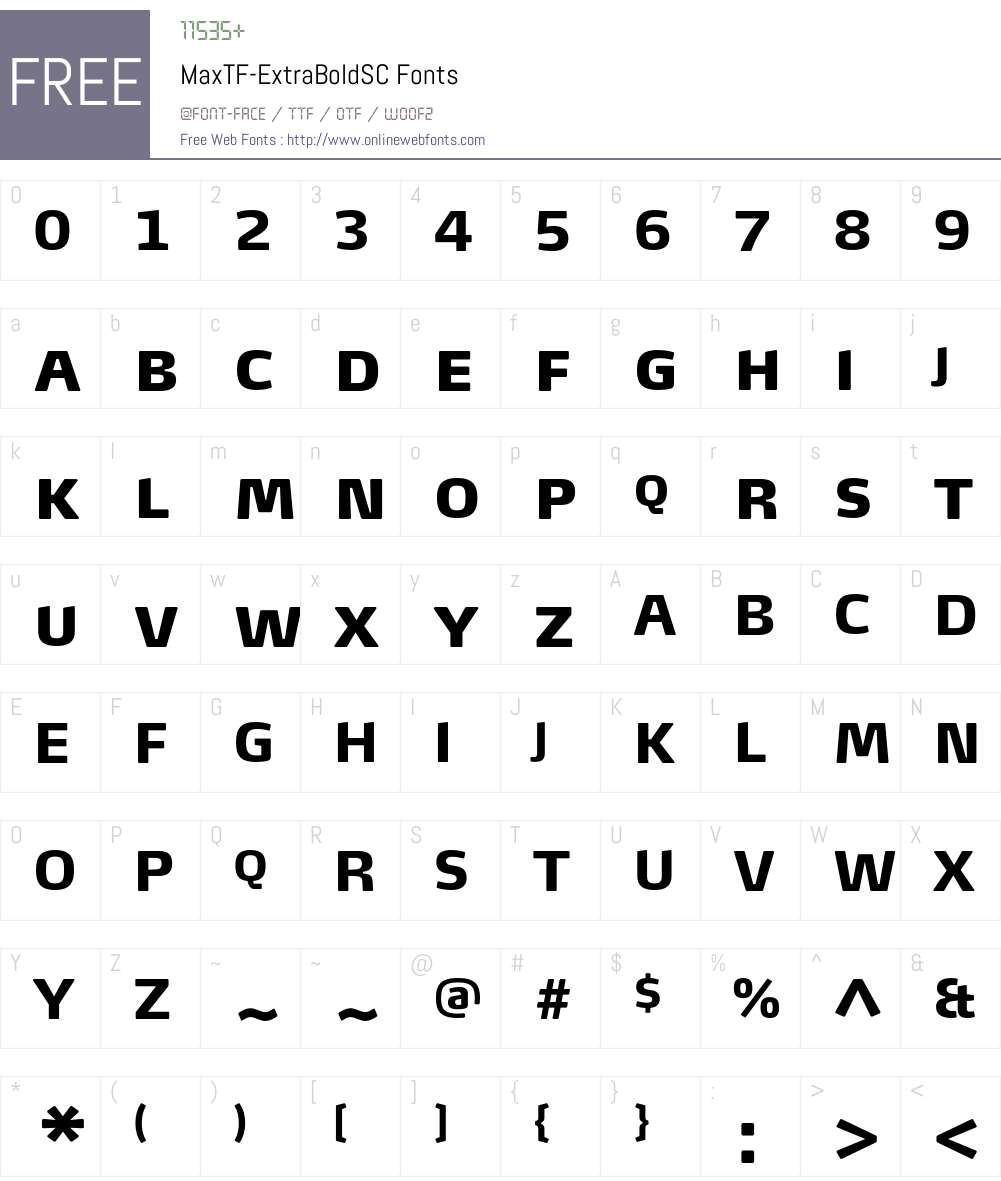 MaxTF-ExtraBoldSC Font Screenshots