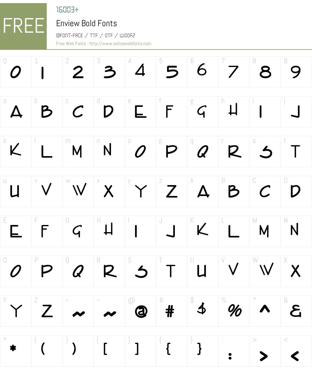 Enview Font Screenshots