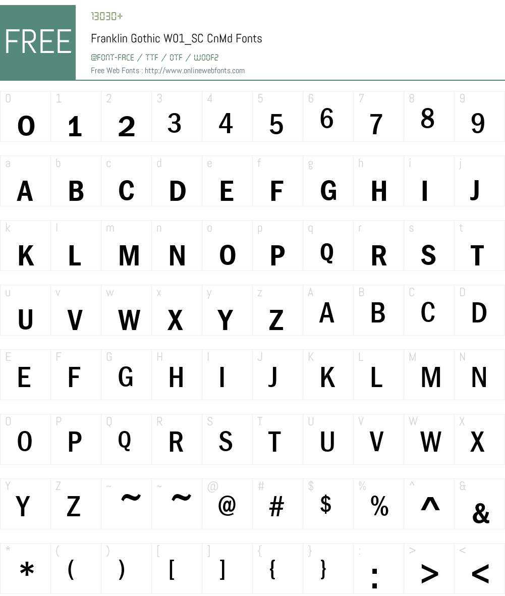 FranklinGothicW01_SC-CnMd Font Screenshots
