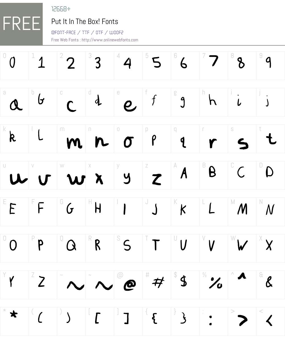 Put It In The Box! Font Screenshots