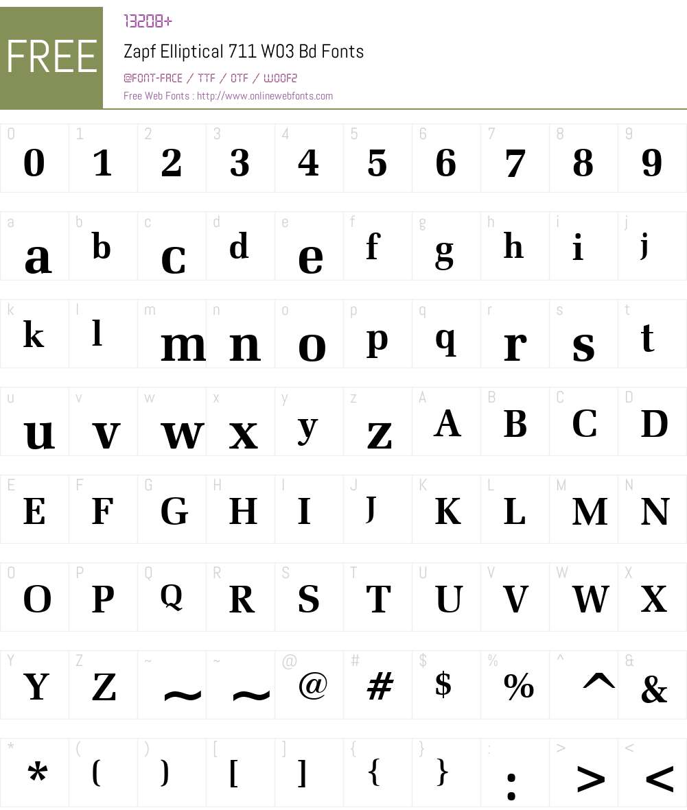 ZapfElliptical711W03-Bd Font Screenshots