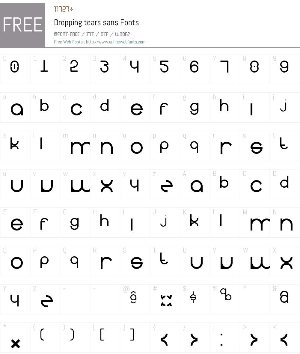 Dropping tears sans Font Screenshots