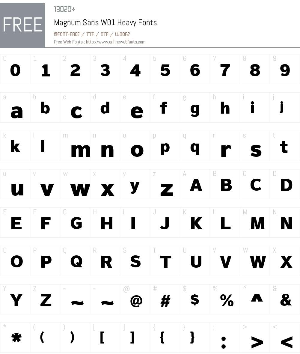 MagnumSansW01-Heavy Font Screenshots