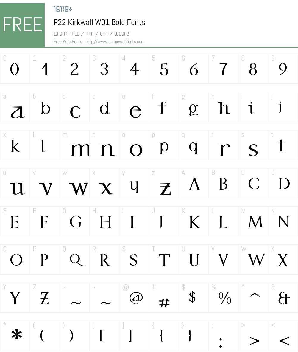 P22KirkwallW01-Bold Font Screenshots