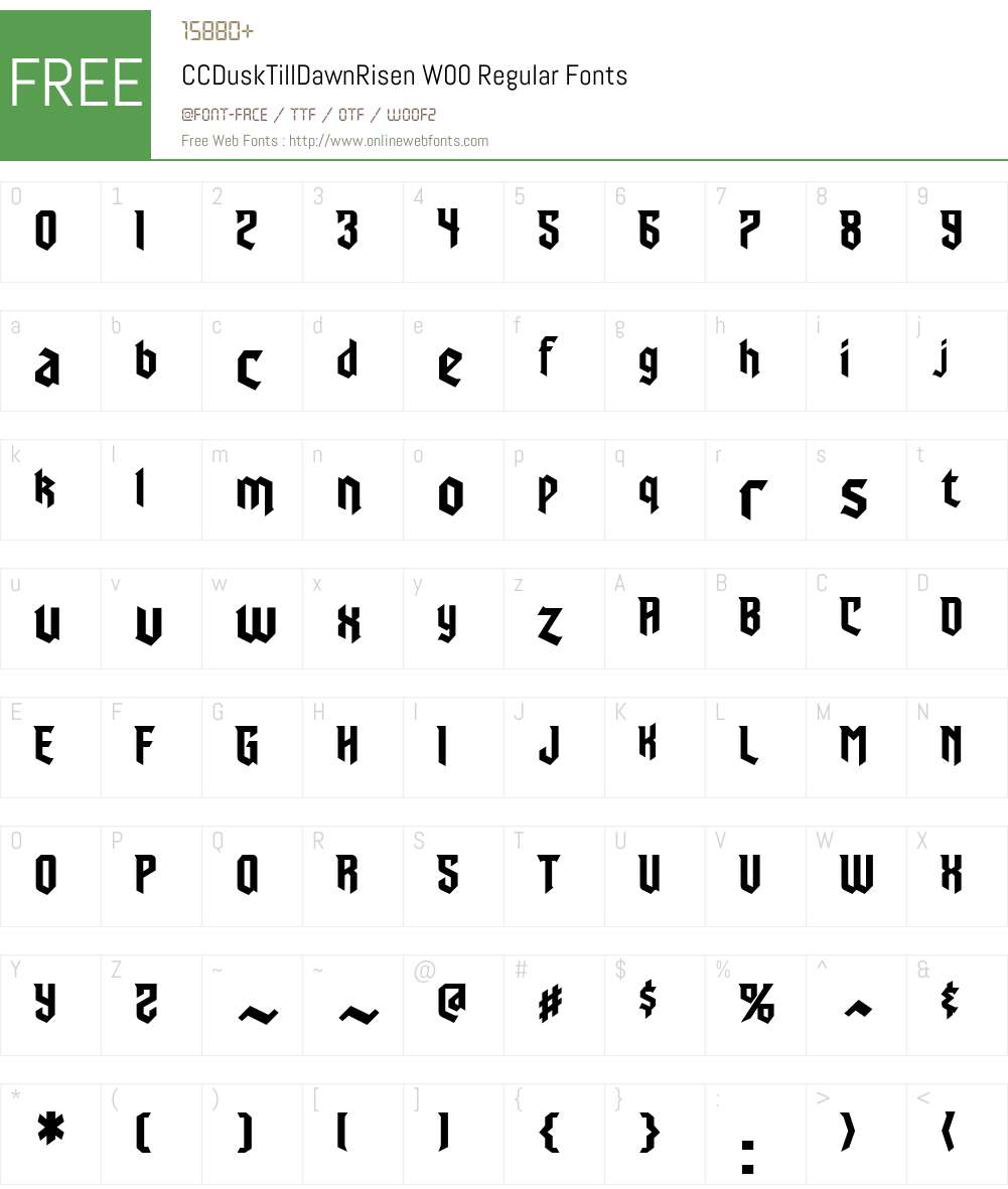 CCDuskTillDawnRisenW00-Rg Font Screenshots