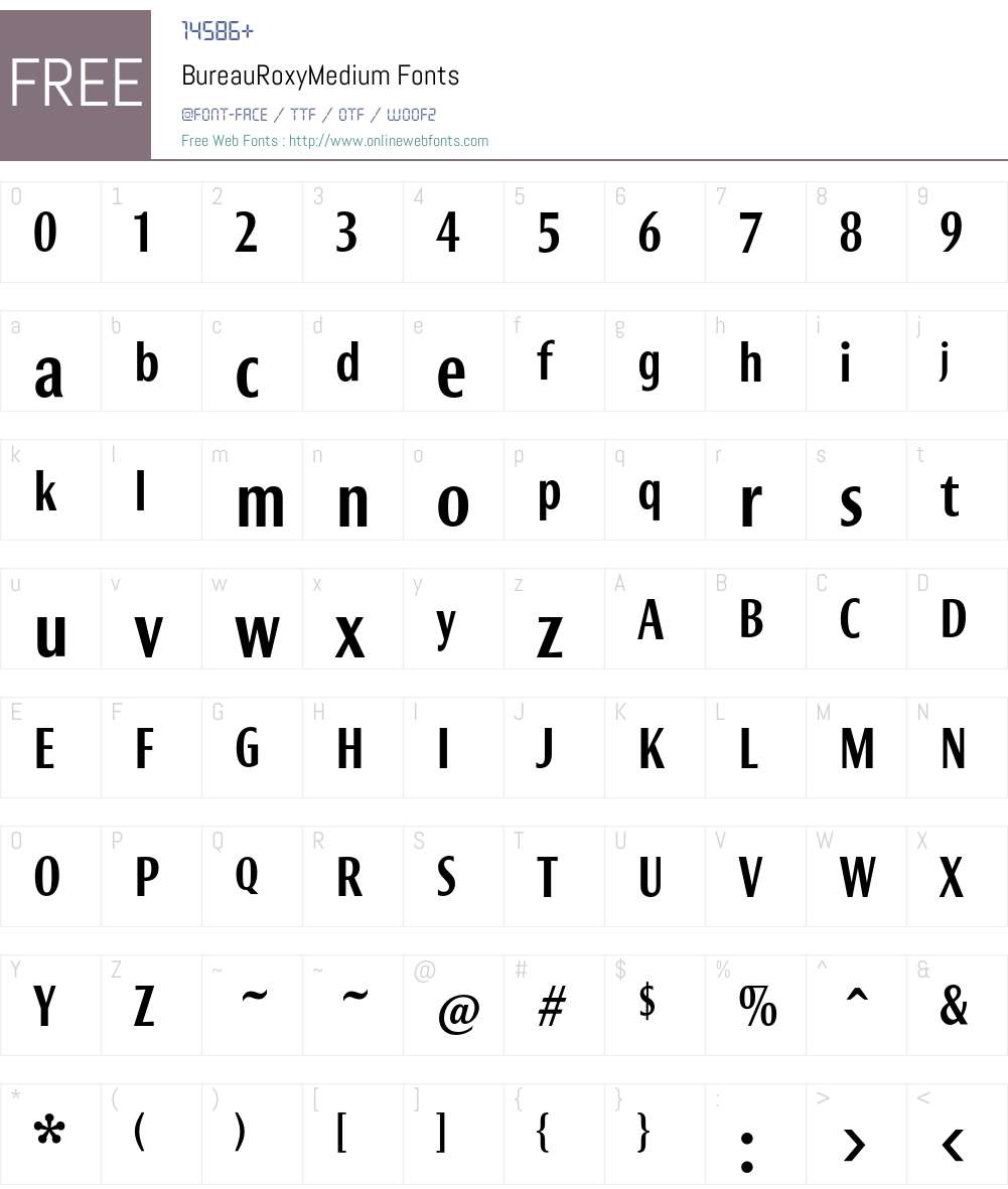 BureauRoxyMedium Font Screenshots