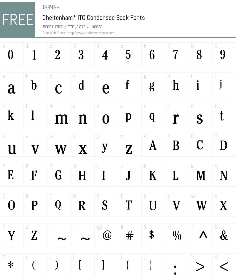 Cheltenham ITC BQ Font Screenshots