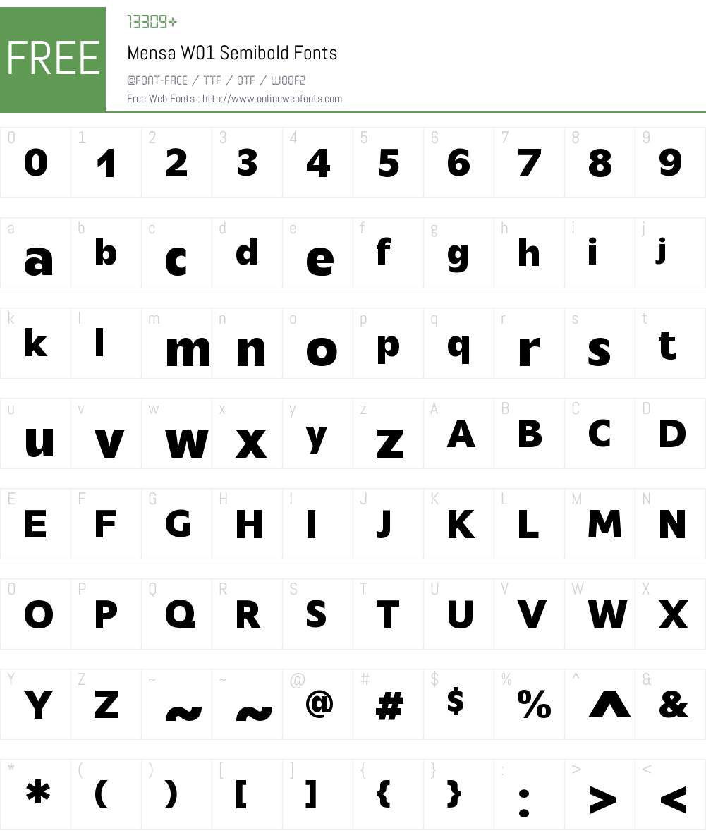 MensaW01-Semibold Font Screenshots