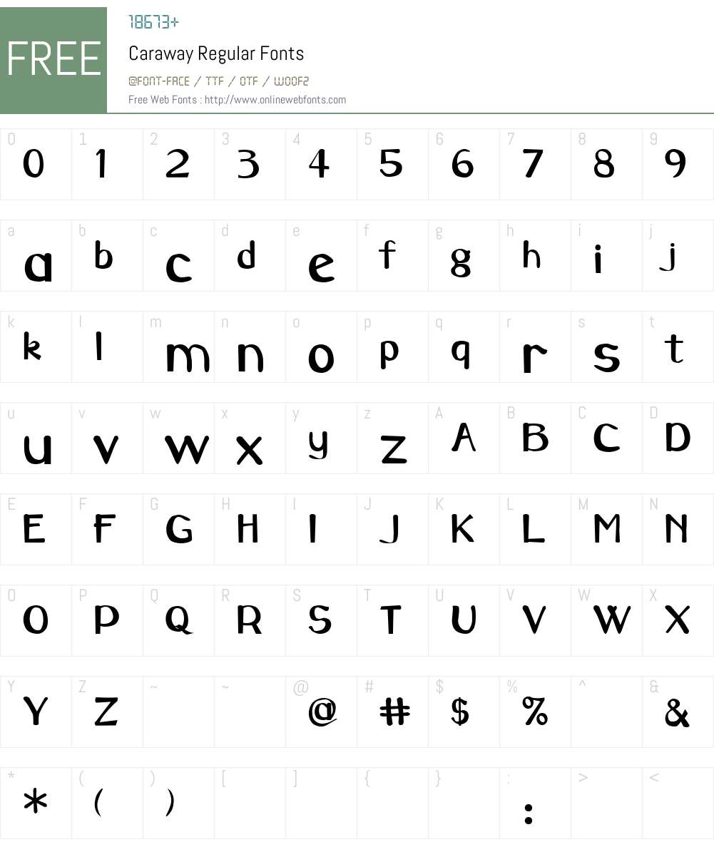 Caraway Font Screenshots
