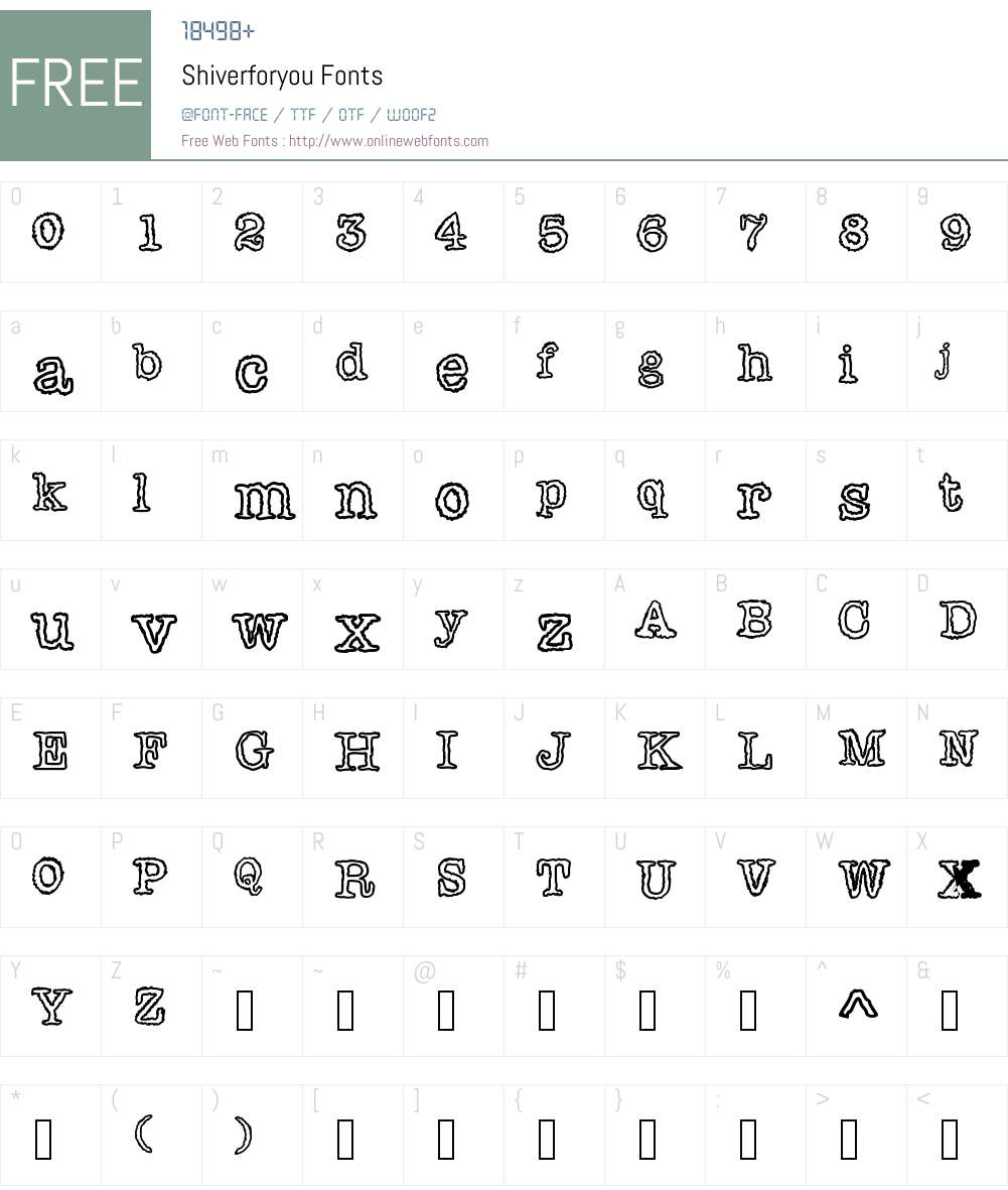 Shiverforyou Font Screenshots