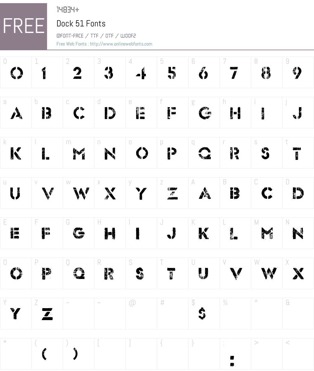 Dock 51 Font Screenshots