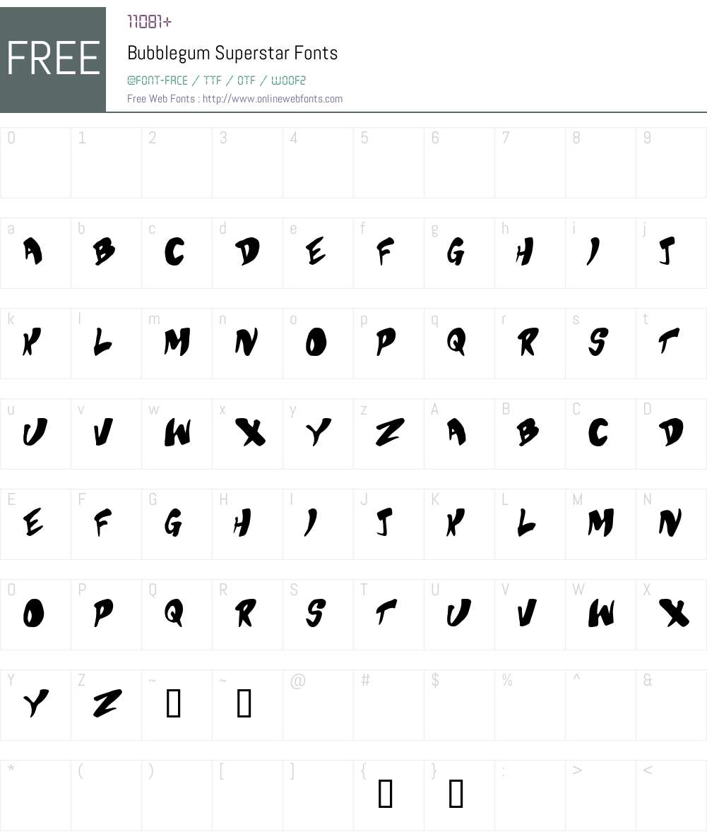 Bubblegum Superstar Macromedia Fontographer 4.1 9/28/98 Fonts Free