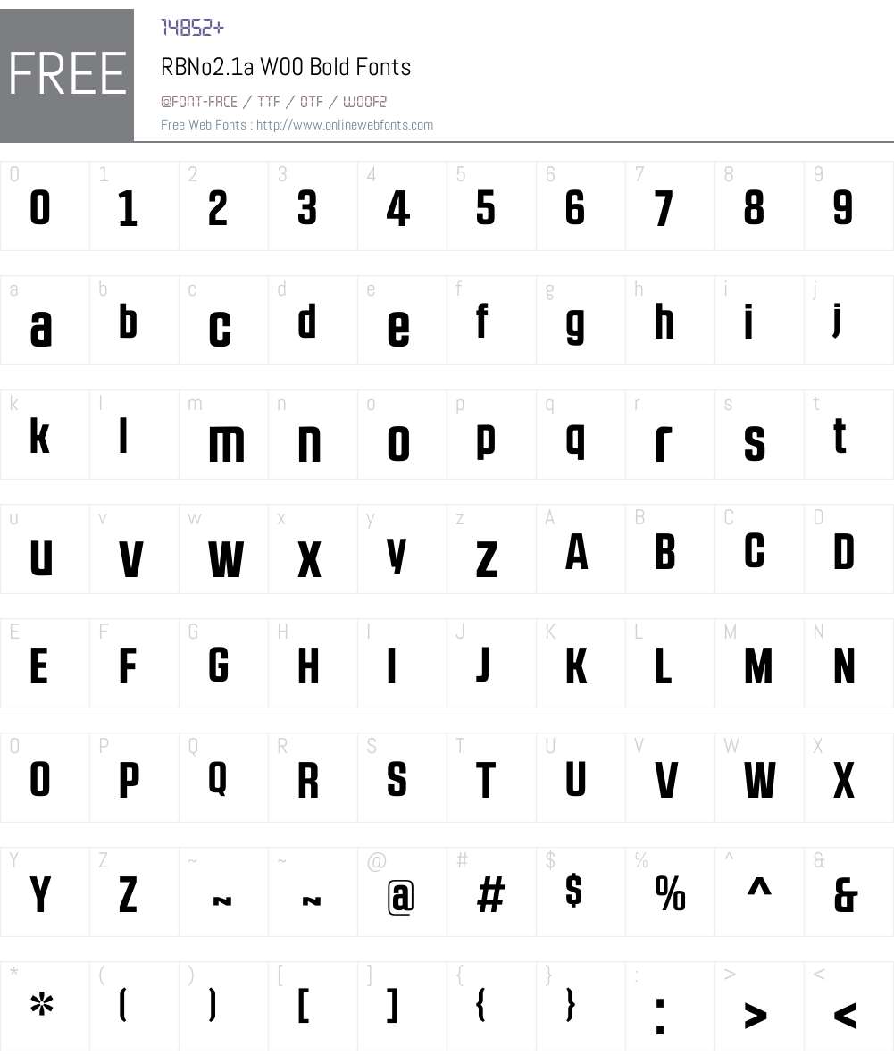 RBNo2.1aW00-Bold Font Screenshots