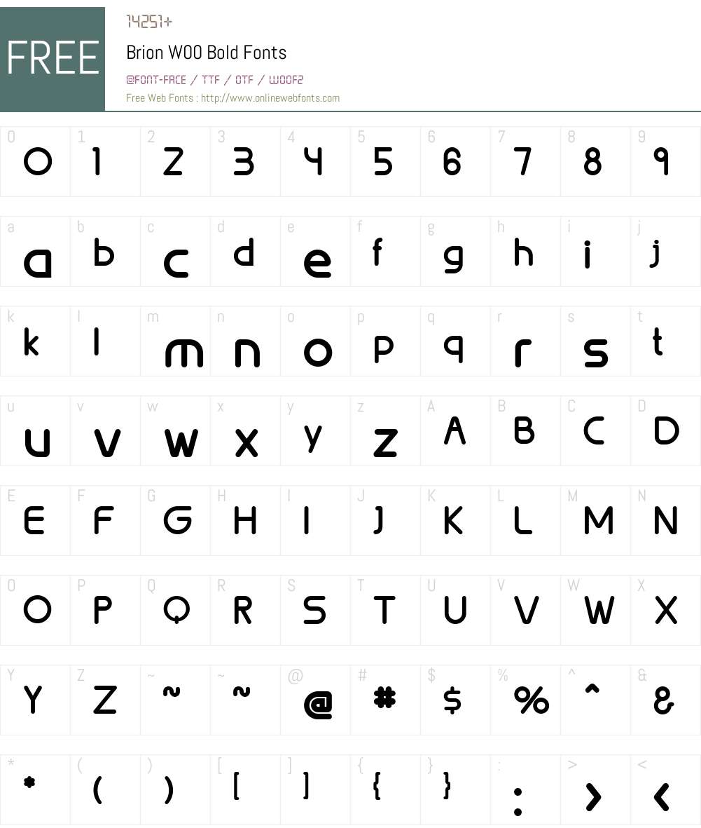 BrionW00-Bold Font Screenshots