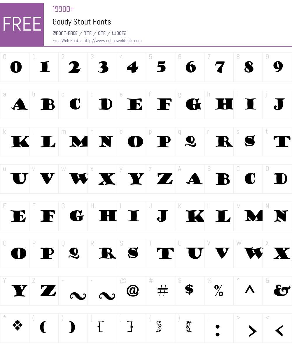 Goudy Stout Font Screenshots