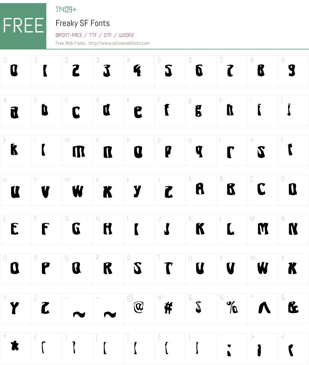 Freaky SF Font Screenshots