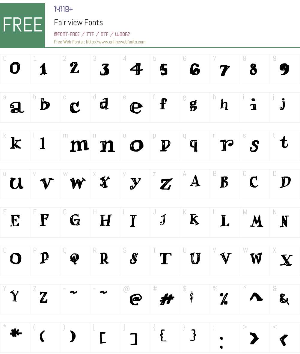 Fair view Font Screenshots