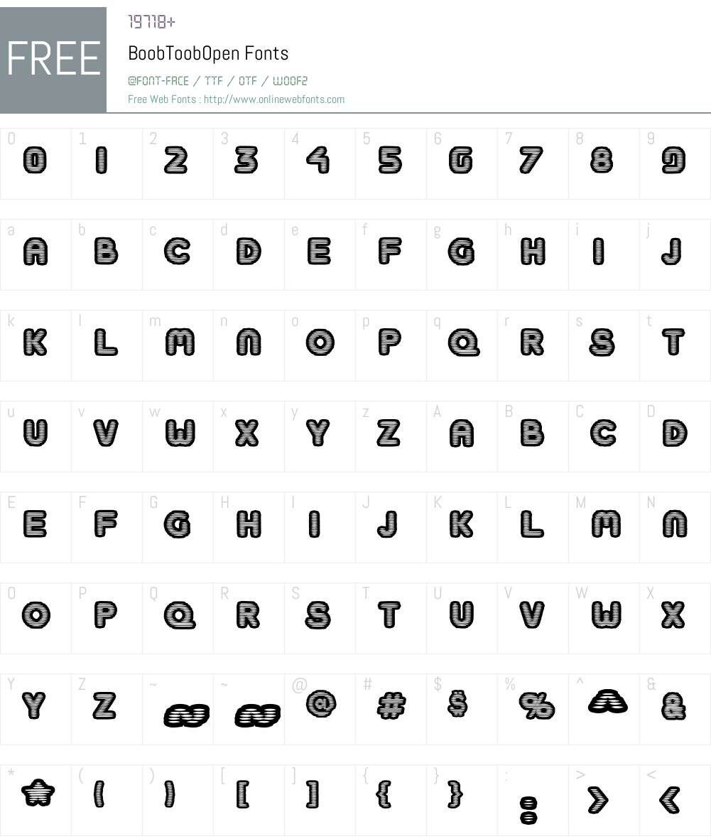 BoobToobOpen Font Screenshots