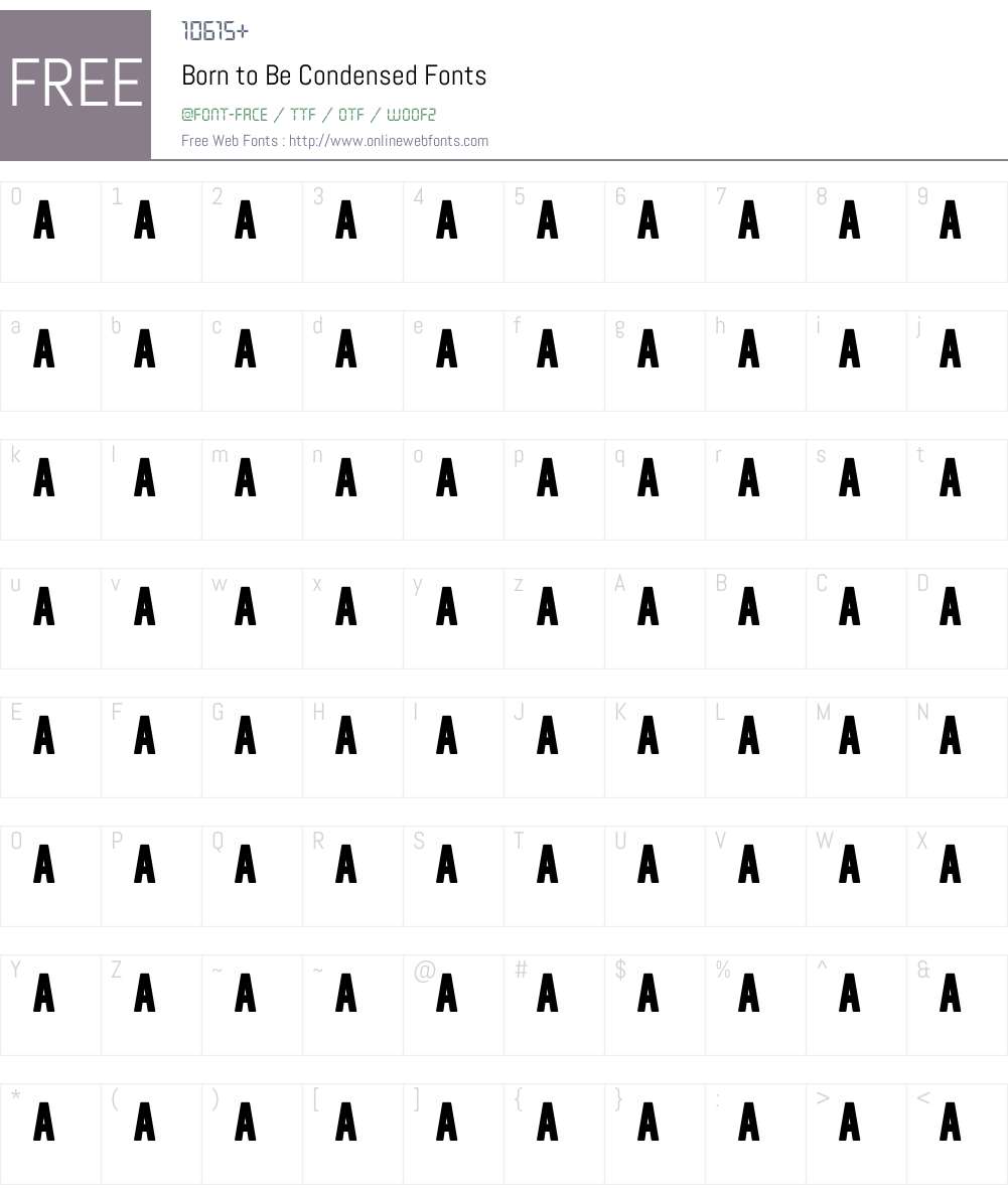 Born to Be Condensed Font Screenshots