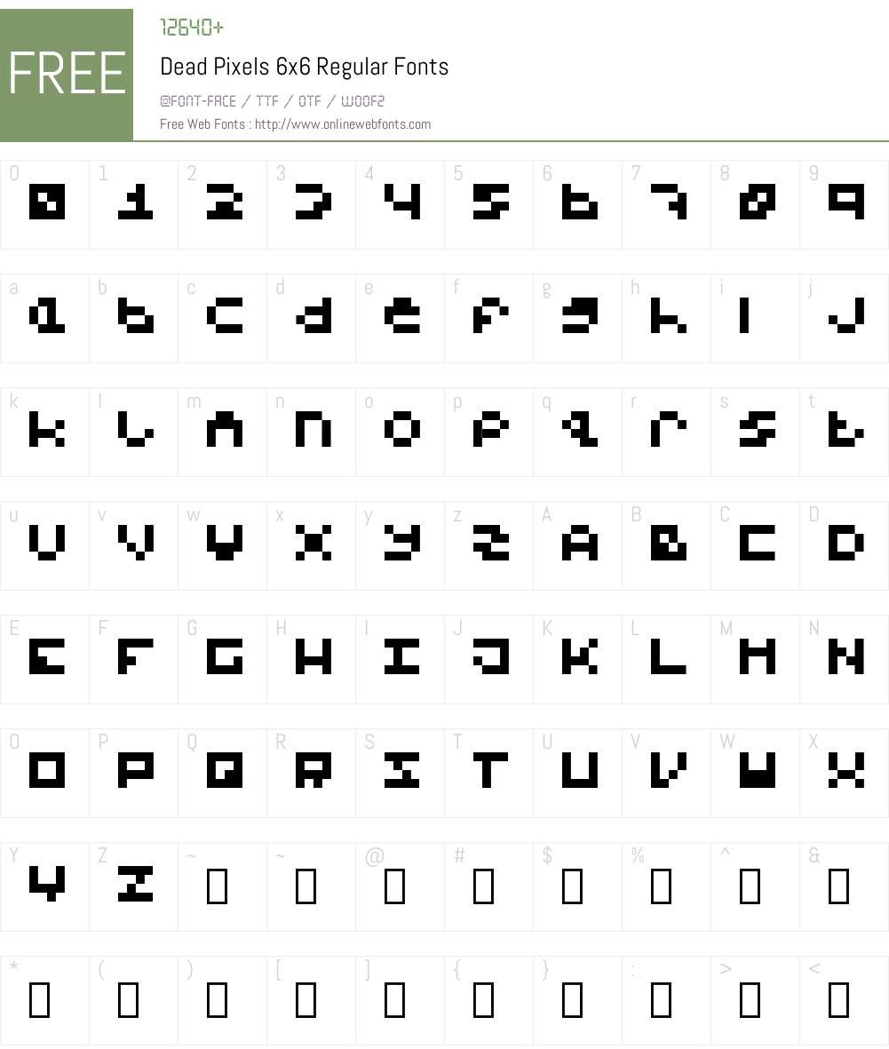 Dead Pixels 6x6 Font Screenshots