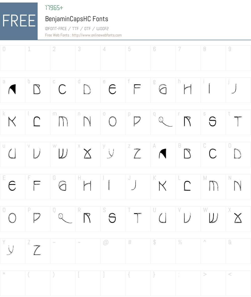 BenjaminCapsHC Font Screenshots