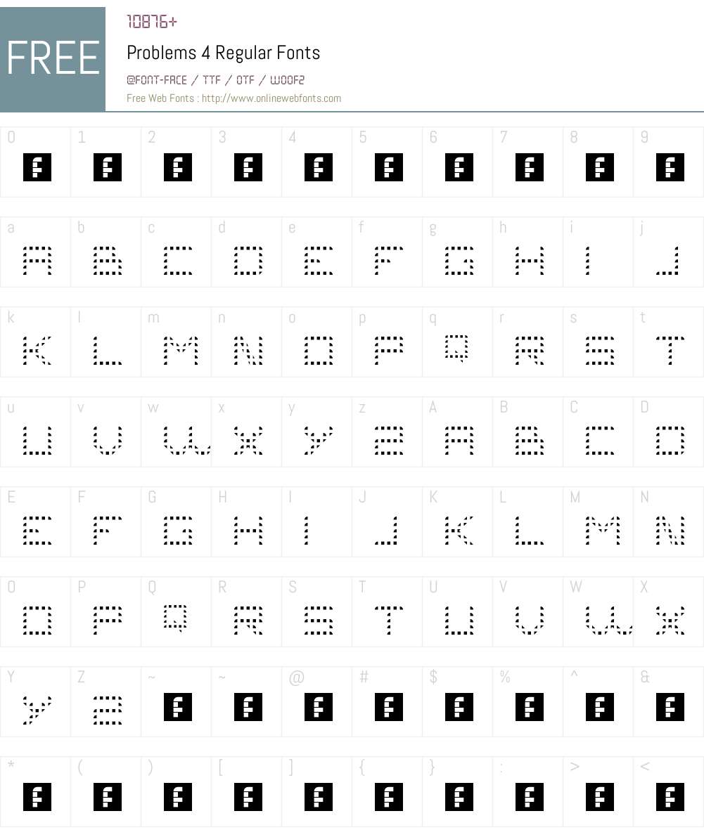 Problems 4 Font Screenshots