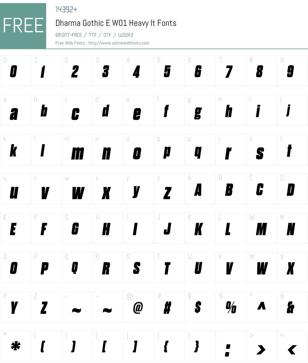 DharmaGothicEW01-HeavyIt Font Screenshots