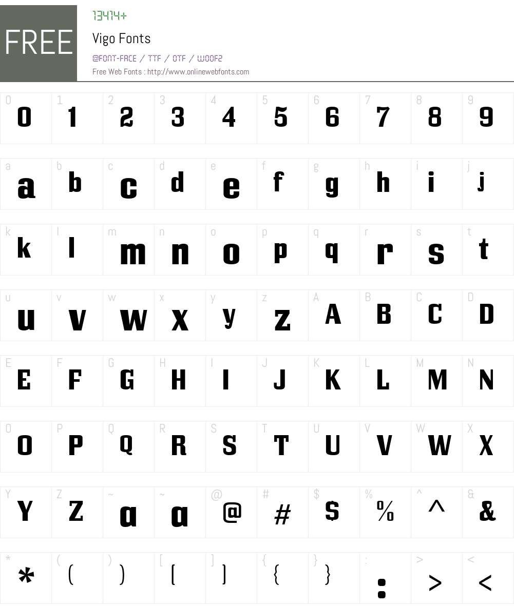 Vigo Font Screenshots