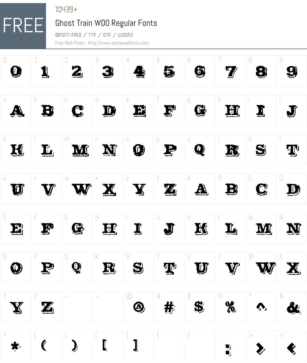 GhostTrainW00-Regular Font Screenshots