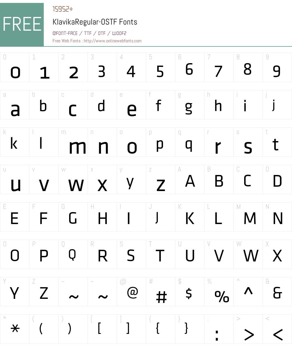 Klavika Regular Font Screenshots