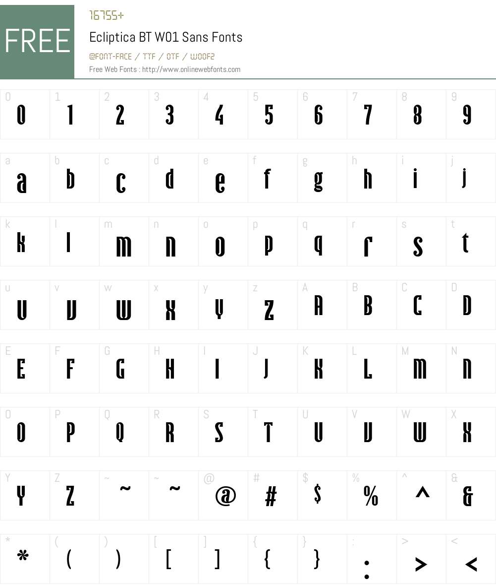 EclipticaBTW01-Sans Font Screenshots