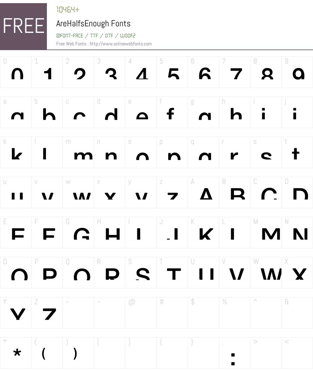 AreHalfsEnough Font Screenshots