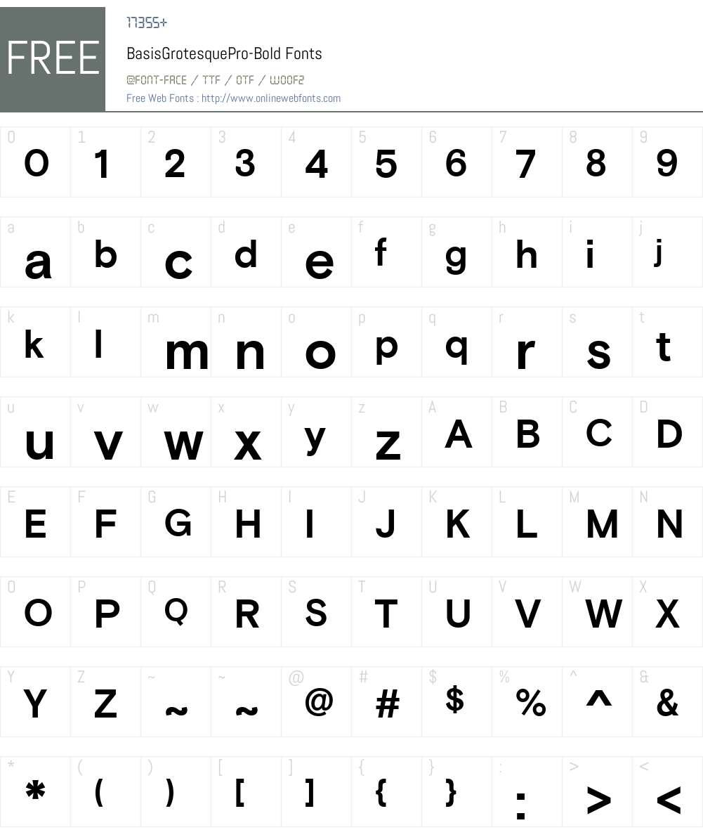 BasisGrotesquePro-Bold Font Screenshots