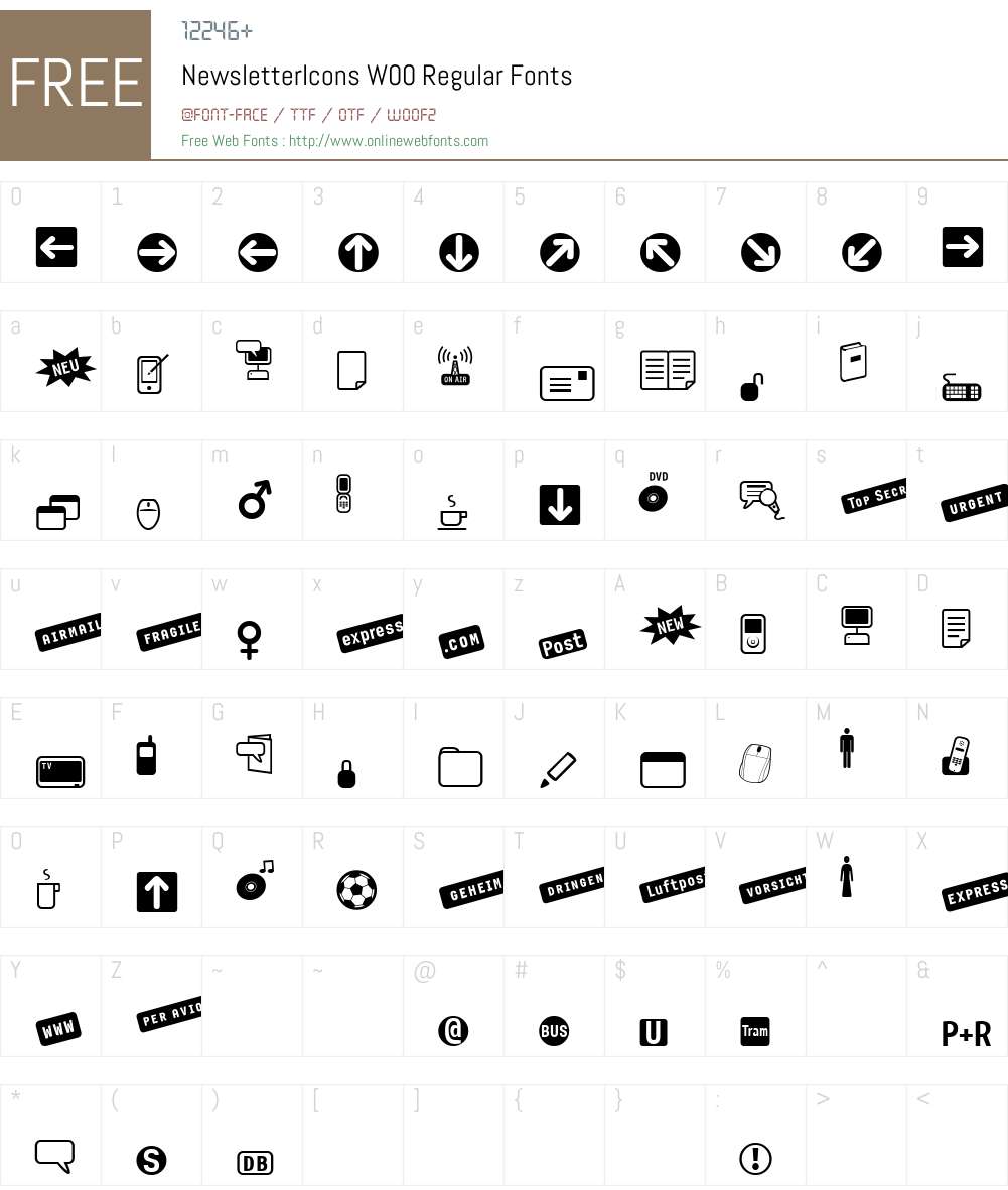NewsletterIcons Font Screenshots