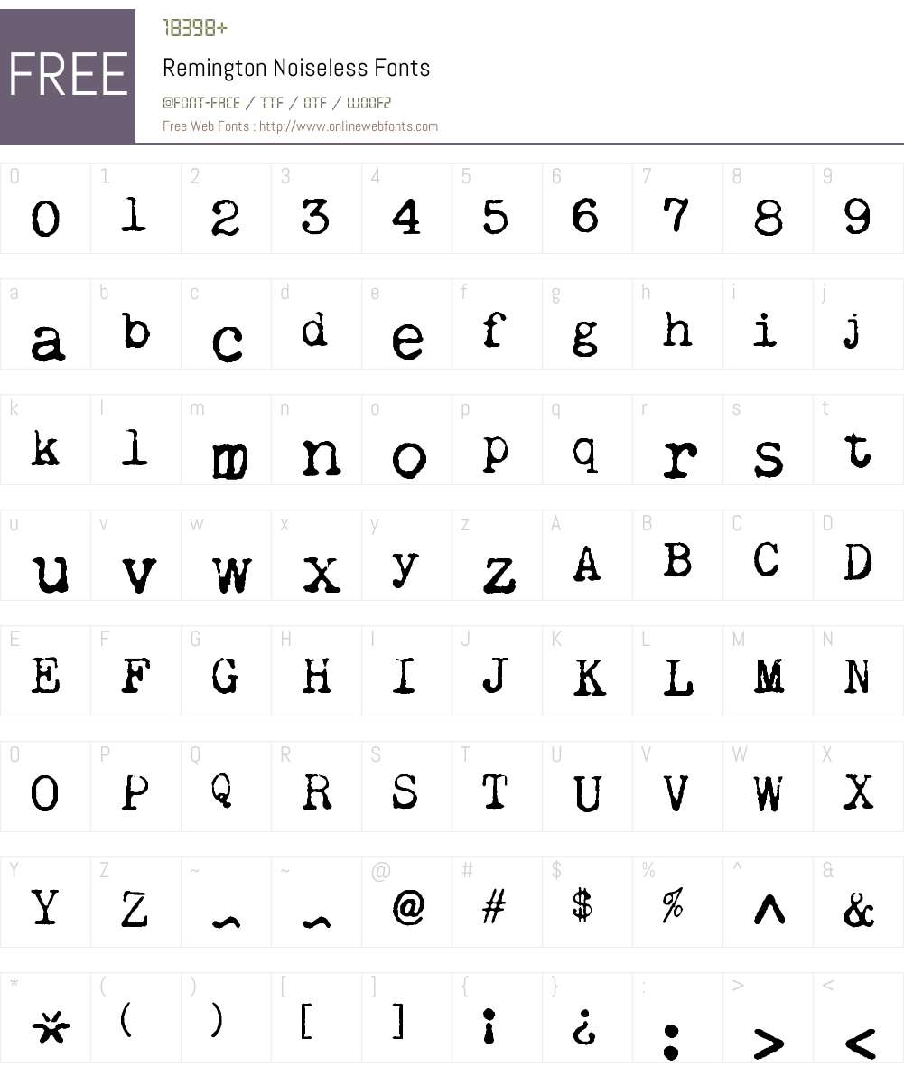 Remington Noiseless Font Screenshots