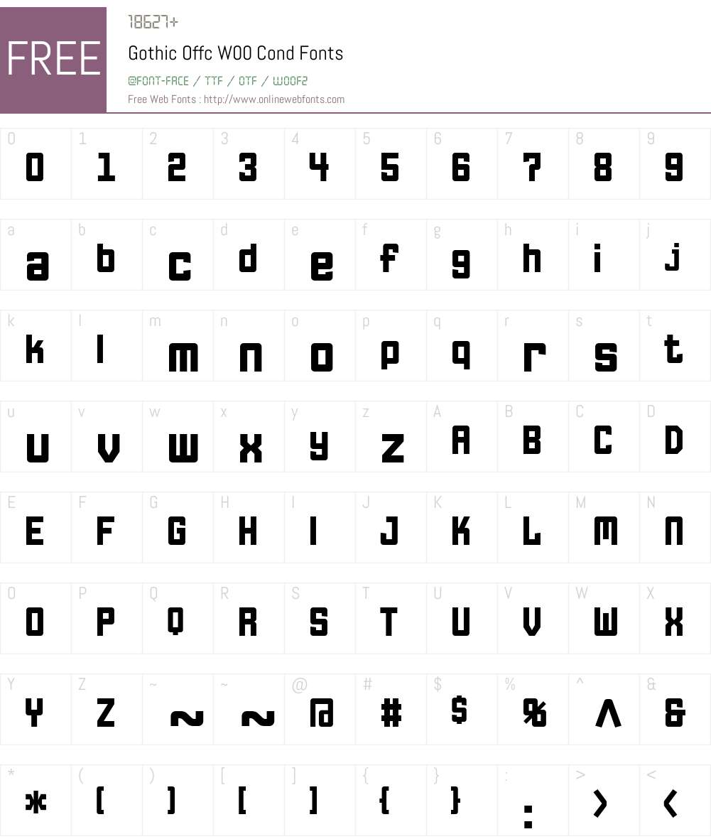 FF Gothic Font Screenshots
