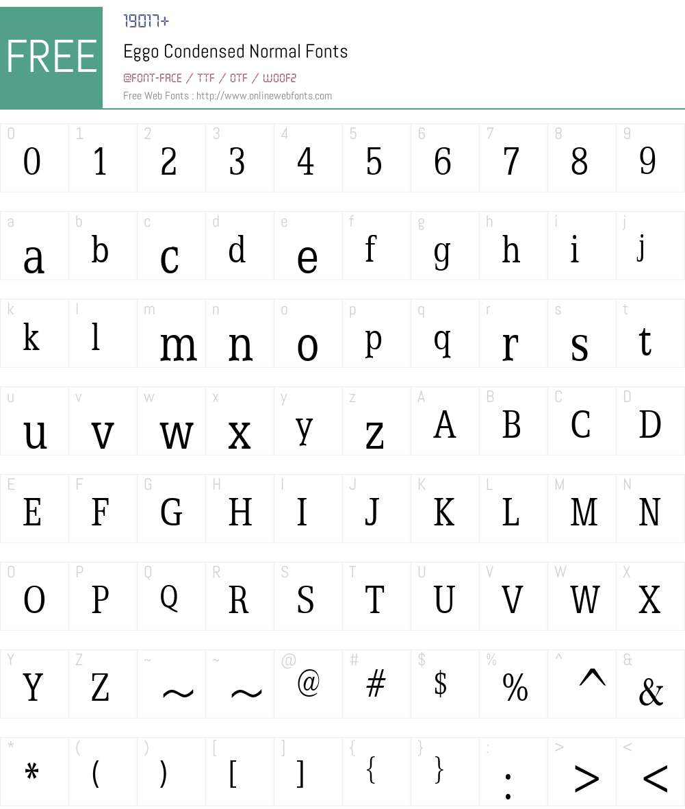 Eggo Condensed Font Screenshots