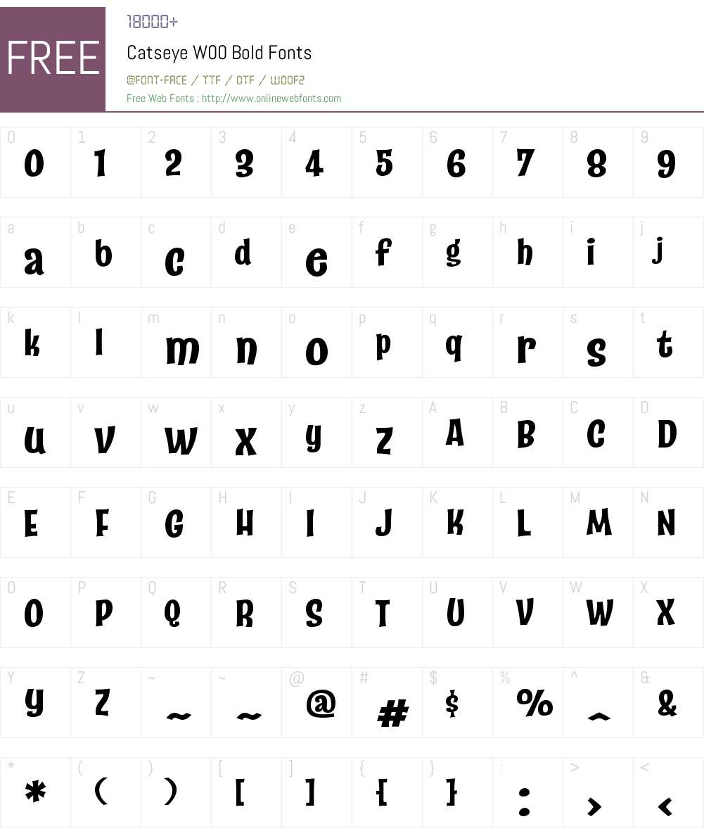 CatseyeW00-Bold Font Screenshots