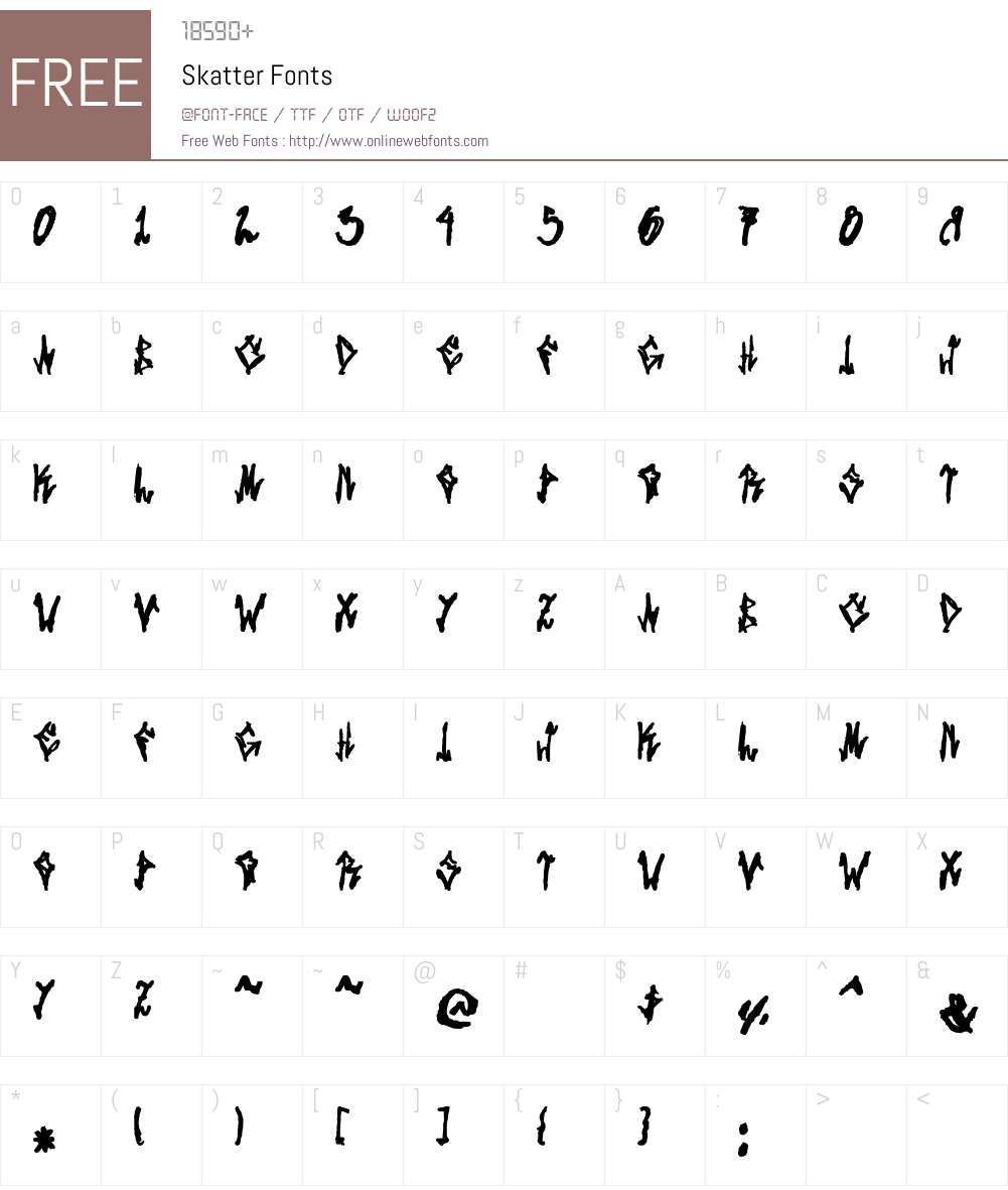 Skatter Font Screenshots
