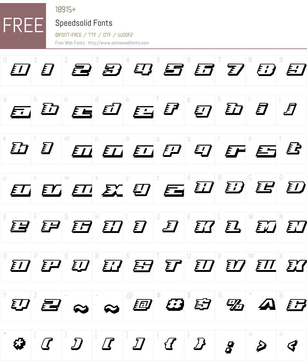 Speedsolid Font Screenshots