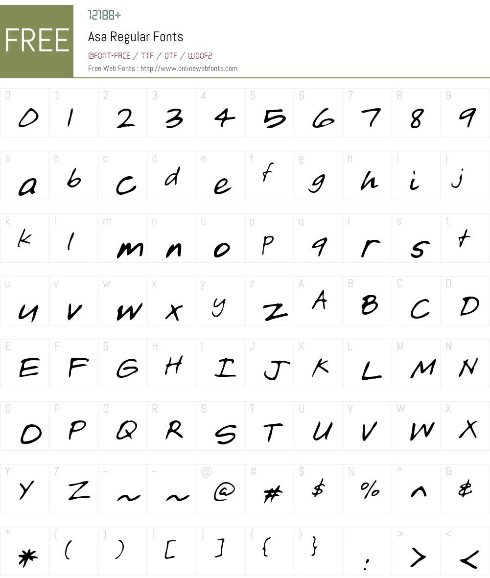 Asa Font Screenshots