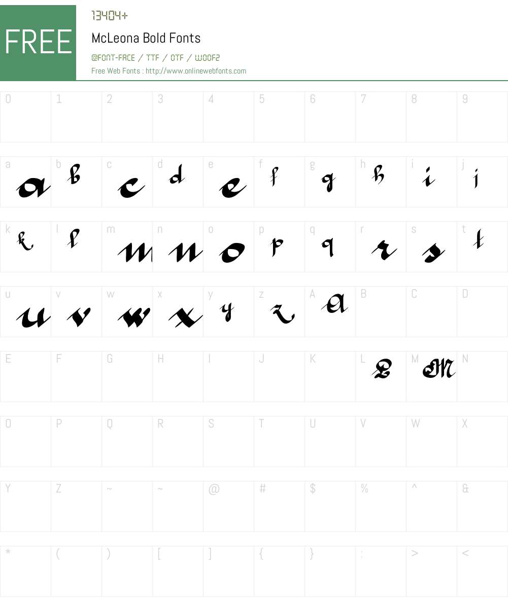 McLeona Font Screenshots