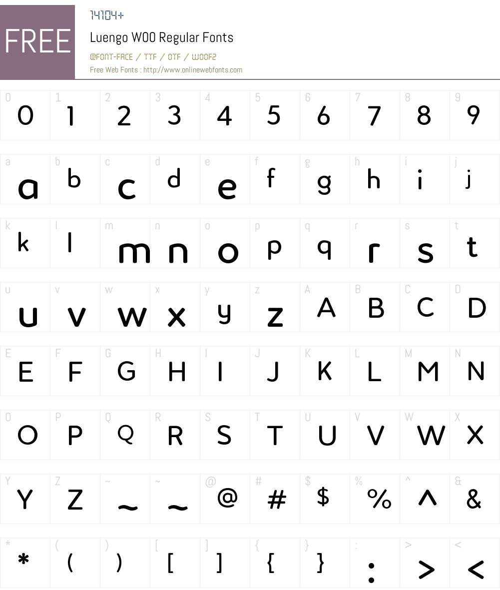LuengoW00-Regular Font Screenshots