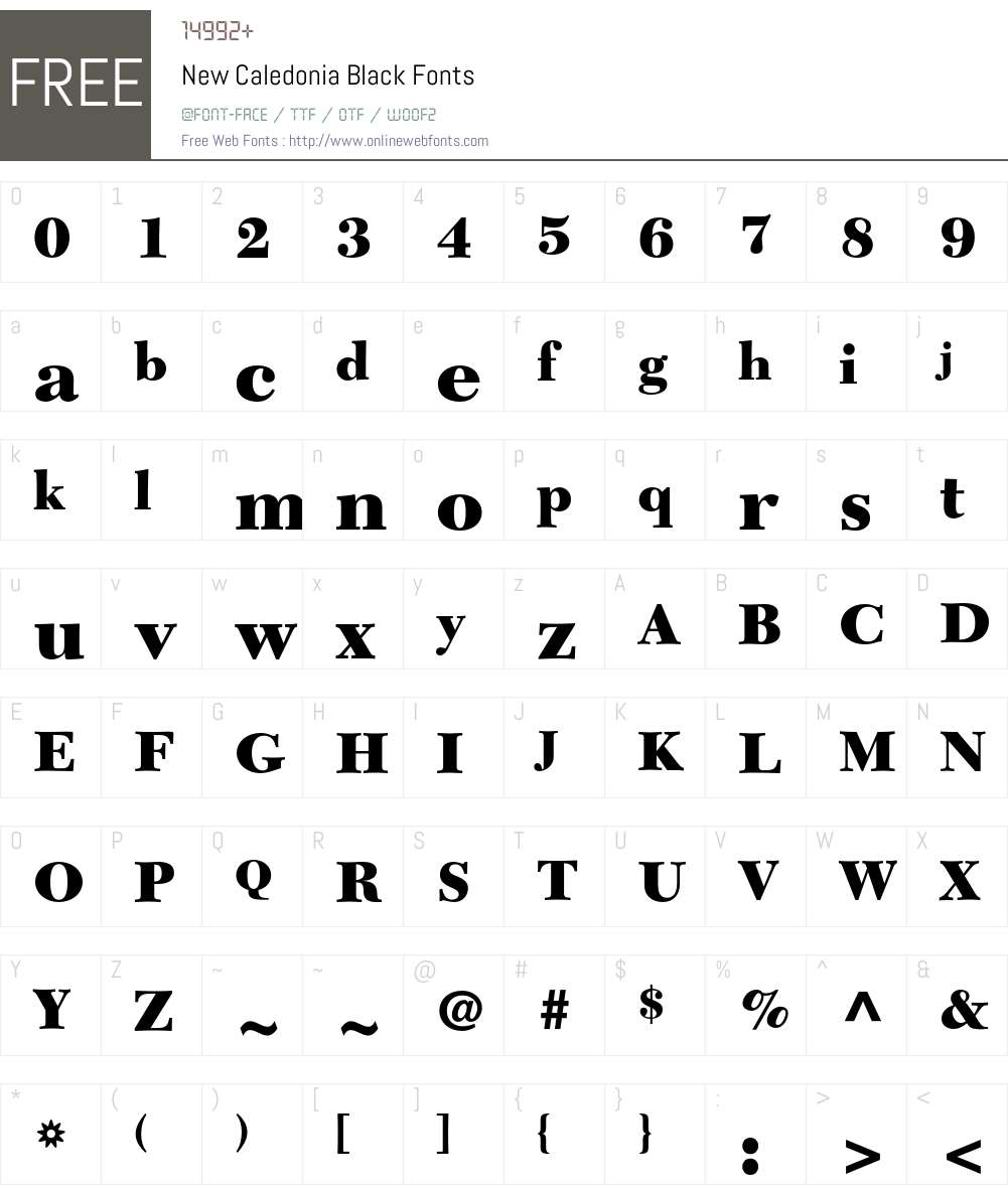 NewCaledonia Font Screenshots