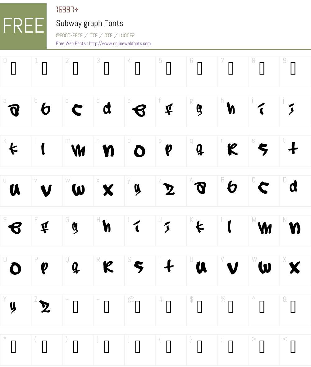 Subway graph Font Screenshots