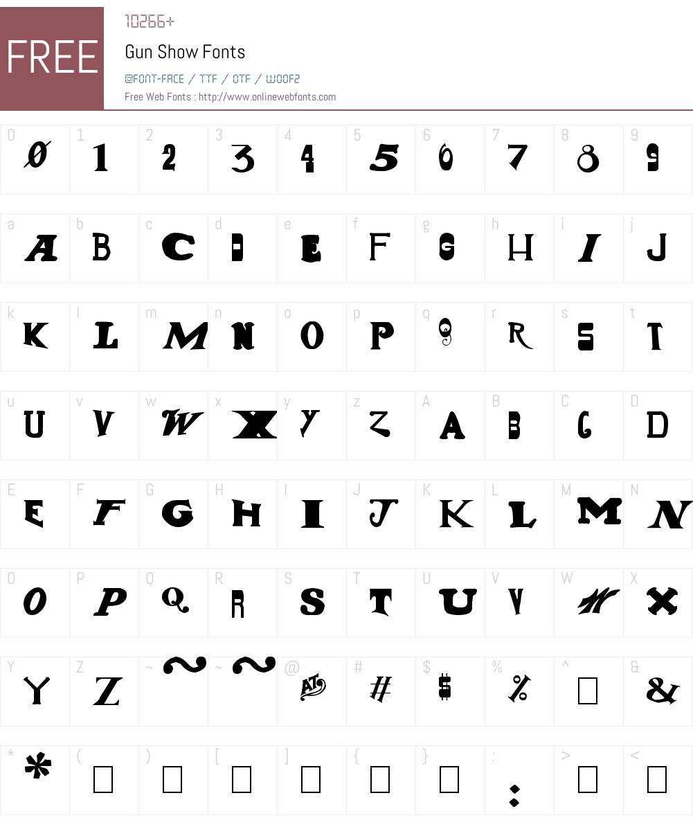 Gun Show Font Screenshots