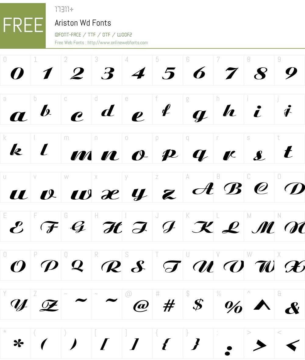 Ariston Wd Font Screenshots