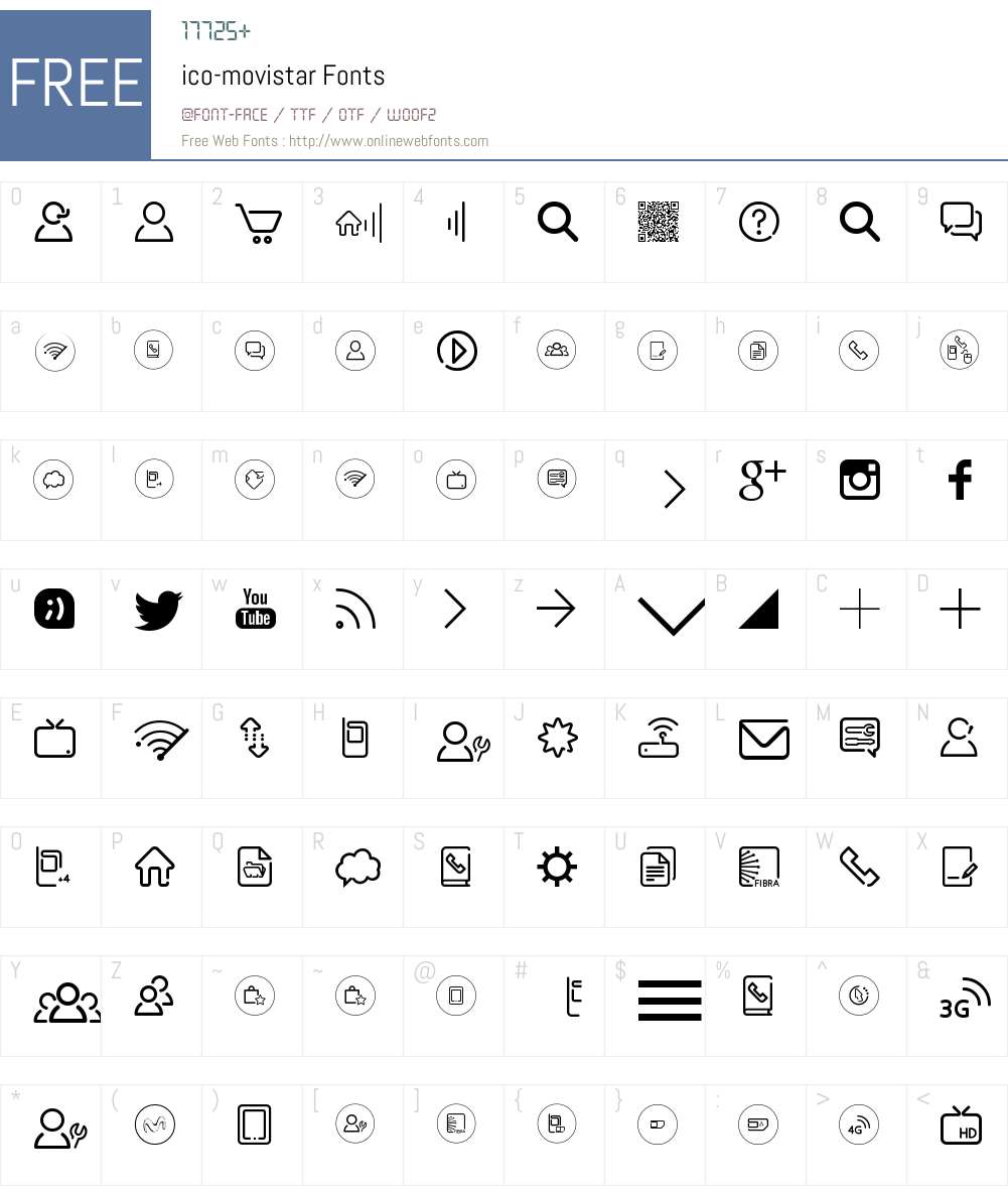 ico-movistar Font Screenshots